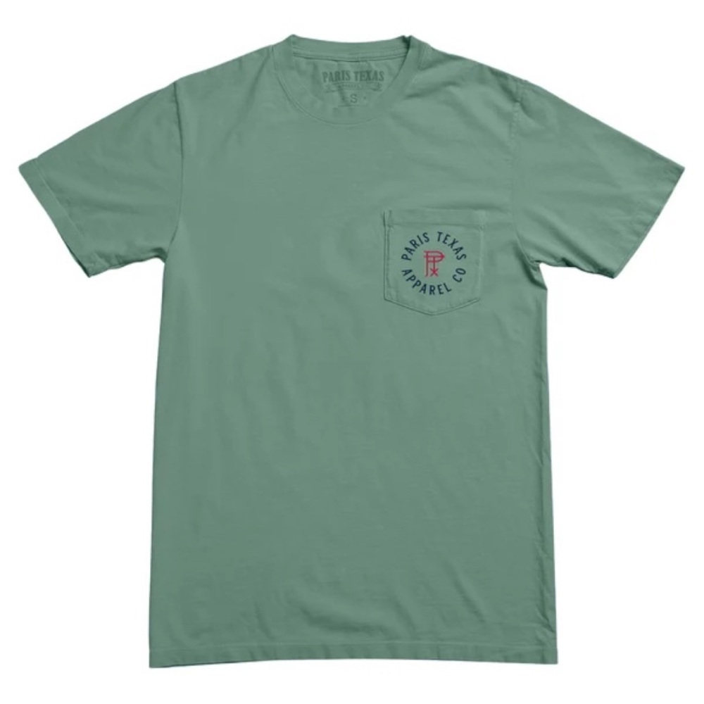 Paris Texas Men’s Texas Crest Pocket T-Shirt - Pine Green Size XL LIKE-NEW